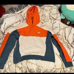 Nike Vintage Orange Color Block Men’s Pullover Hoodie Medium